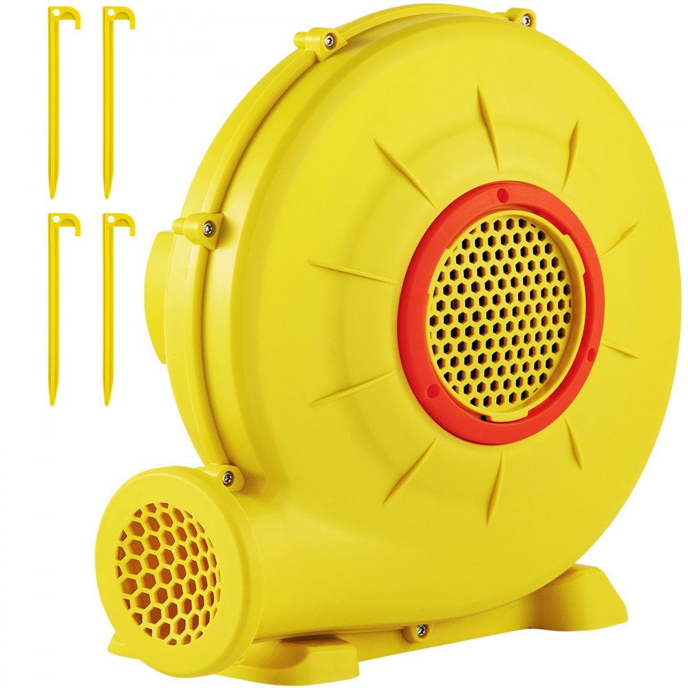 VEVOR Air Blower, 450W 0.6HP Inflatable Blower, Portable and Powerful Bounce House Blower, 1750Pa Commercial Air Blower Pump Fan, Used for Inflatable Bouncy Castle and Jump Slides, Yellow - QMFJM480W110V6KXQV1