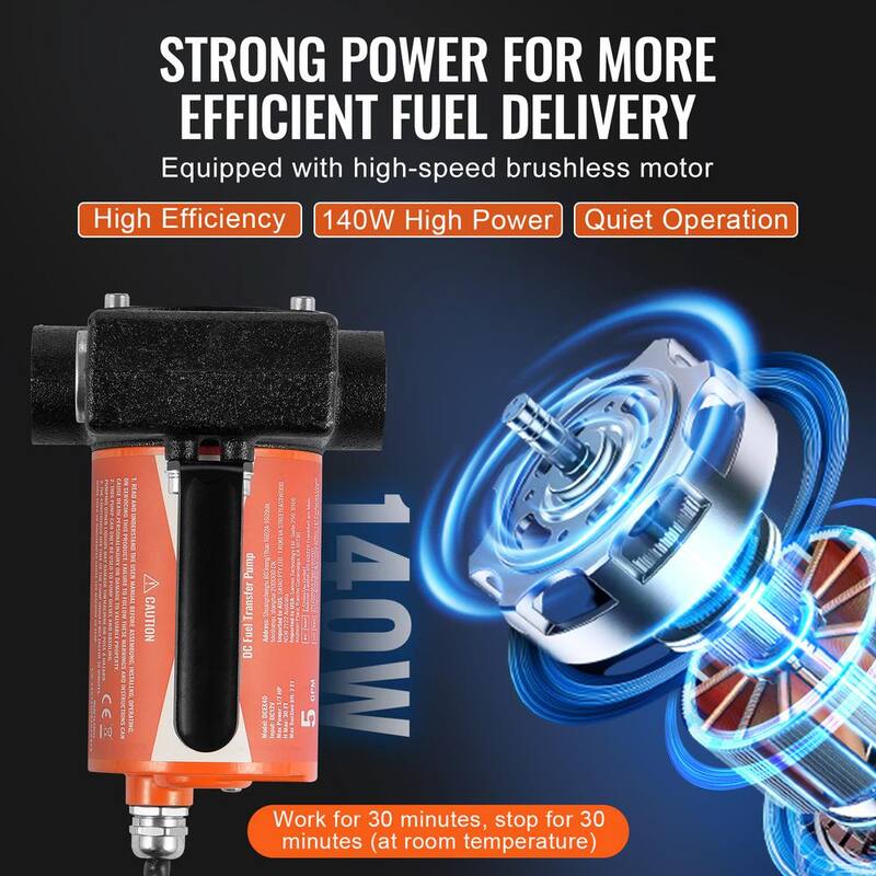 VEVOR Fuel Transfer Pump 5 GPM 1/10 HP Electric Diesel Transfer Pump for Gasoline Diesel Kerosene Methanol Blends - FBBMG37GPM11OTFVQV9