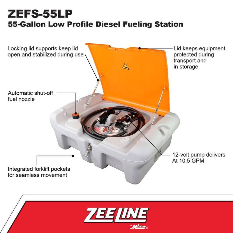 ZEELINE BY MILTON 55-Gal. Low-Profile Portable Diesel Fueling Station - ZEFS-55LP