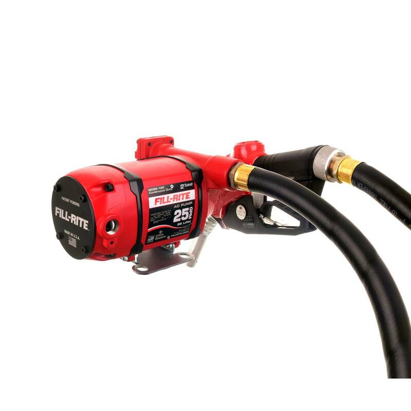 FILL-RITE 120-Volt 25 GPM 1/3 HP Continuous Duty Fuel Transfer Pump with Standard Accessories (Foot Mounted) - NX25-120NF-AA