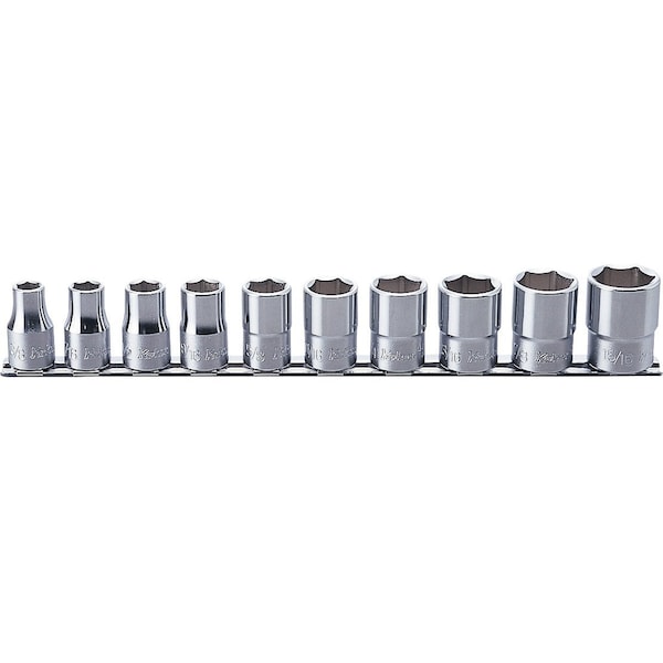 Ko-Ken Socket Set 3/8-15/16 6 Point 300mm 10 pieces 1/2 Sq. Drive - RS4400A/10