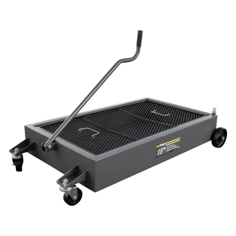 RANGER RD-15 15 Gal. Low Profile Portable Oil Drain with T-Handle and Swivel Casters - 5150206