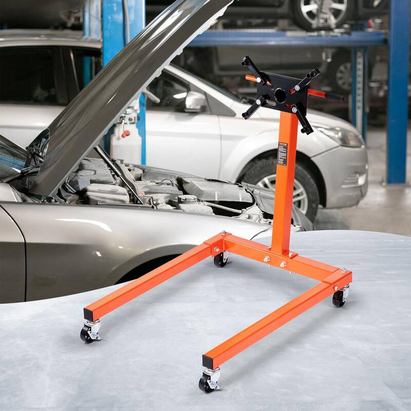 VEVOR Rotating Engine Stand 1300 lbs. Load Cast Iron Motor Hoist Dolly with 360° Adjustable Head 4-Caster 4 Arms for Auto - YDXZSFDJZJL4UDXZJV0