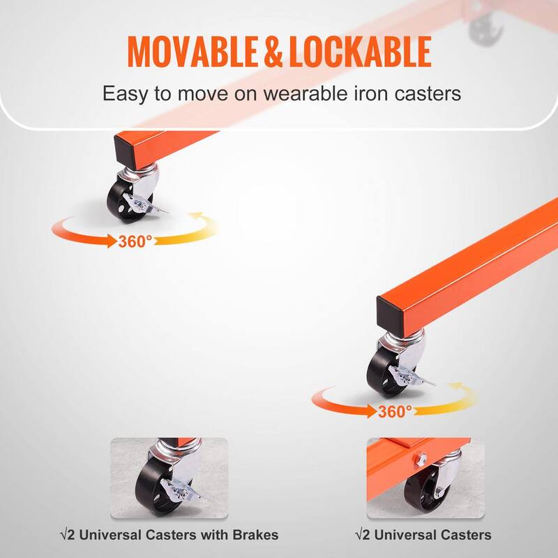 VEVOR Rotating Engine Stand 1300 lbs. Load Cast Iron Motor Hoist Dolly with 360° Adjustable Head 4-Caster 4 Arms for Auto - YDXZSFDJZJL4UDXZJV0