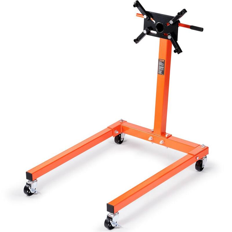 VEVOR Rotating Engine Stand 1300 lbs. Load Cast Iron Motor Hoist Dolly with 360° Adjustable Head 4-Caster 4 Arms for Auto - YDXZSFDJZJL4UDXZJV0