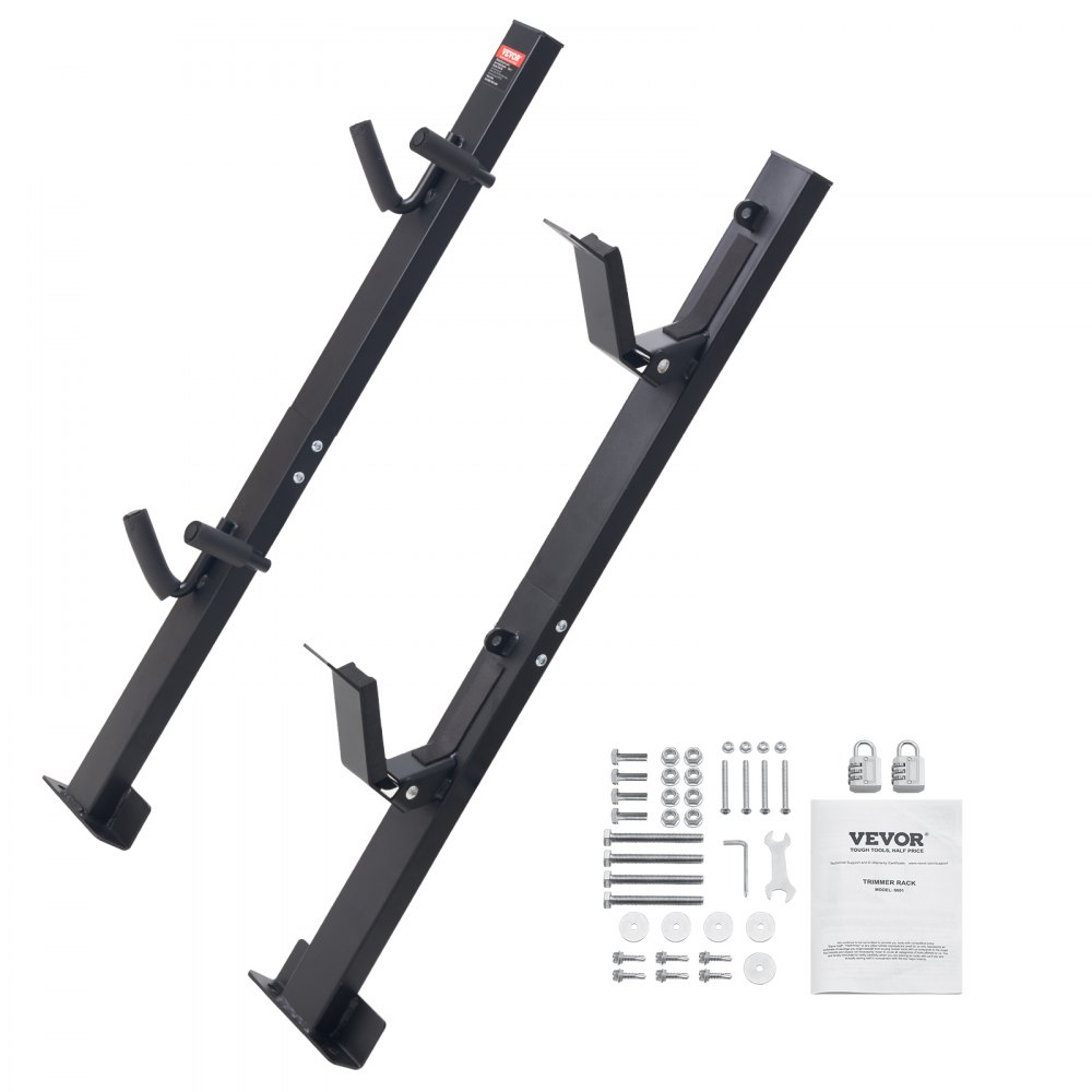 VEVOR Trimmer Rack, 2 Place Weeder Trimmer Rack, Trim Holder Trailer Rack Carrier with Zinc Alloy Password Lock, Mount On Landscape Truck Trailer Enclosed Trimmer Rack Weed Eater Racks, Pair - ZLSDCJGJ2000TXQY8V0