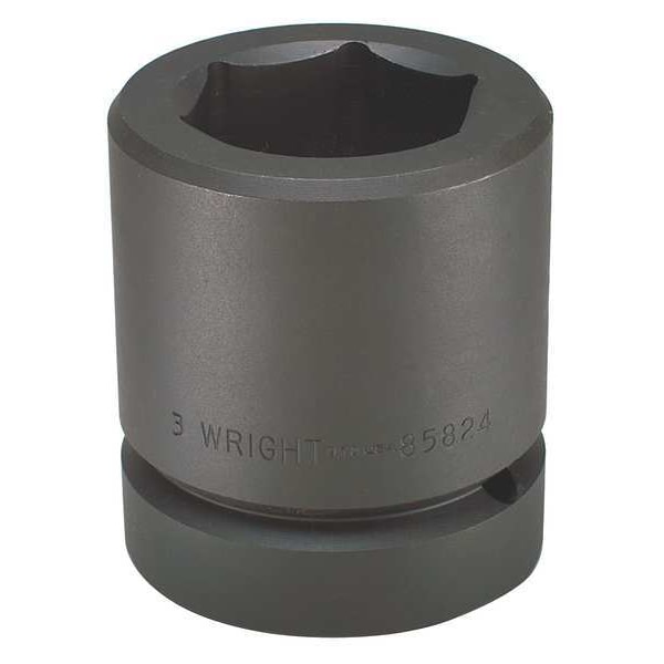 Wright Tool 2 1/2 in Drive Impact Socket 95 mm Size 6 pt Standard Depth, Black Oxide - 858-95MM