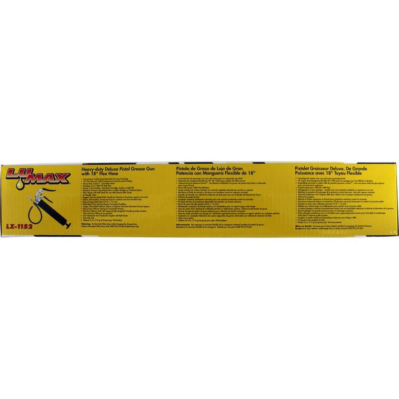 Lumax Heavy-Duty Deluxe Pistol Grease Gun with 18 in. Flex Hose - LX-1152