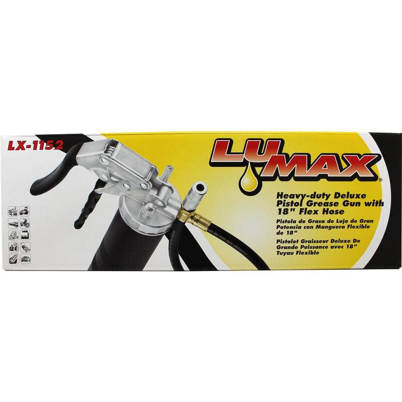 Lumax Heavy-Duty Deluxe Pistol Grease Gun with 18 in. Flex Hose - LX-1152