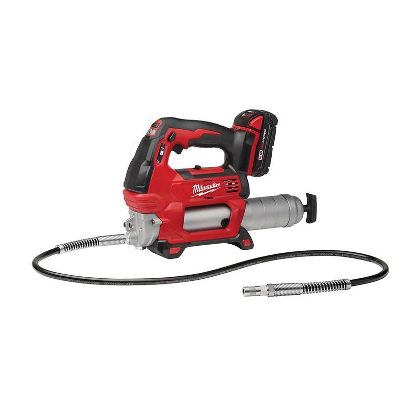 Milwaukee M18 18V Lithium-Ion Cordless Grease Gun 2-Speed with (1) 1.5Ah Batteries, Charger, Tool Bag - 2646-21CT