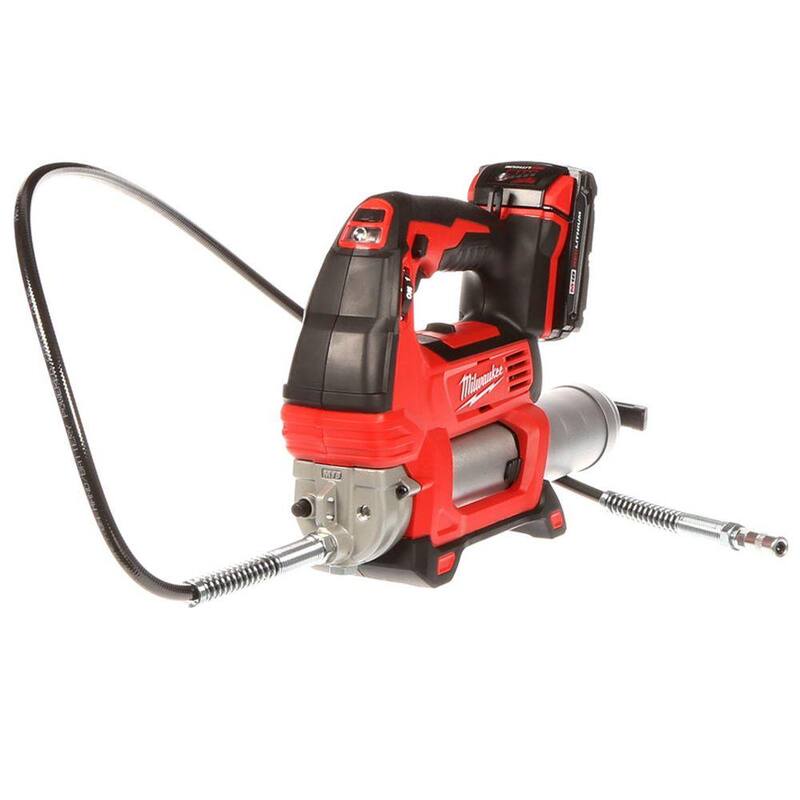 Milwaukee M18 18V Lithium-Ion Cordless 2-Speed Grease Gun Kit with M18 2.0 Ah Compact Battery - 2646-21CT-48-11-1820