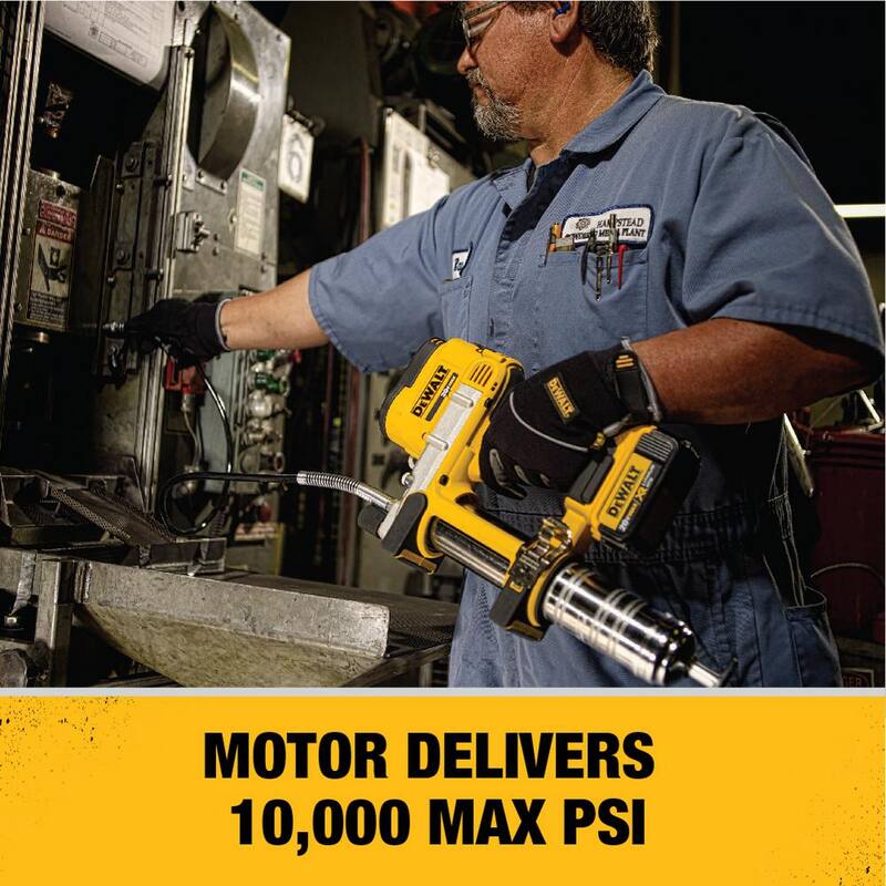 DEWALT 20V MAX Cordless 10,000 PSI Variable Speed Grease Gun and 3 in. Cut-Off Tool with (1) 20V 4.0Ah Battery, and Charger - DCGG571M1WS438B