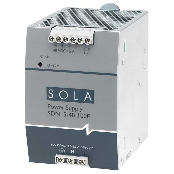 Solahd DC Power Supply, 115/230V AC, 48V DC, 240W, 5A, DIN Rail - SDN548100P