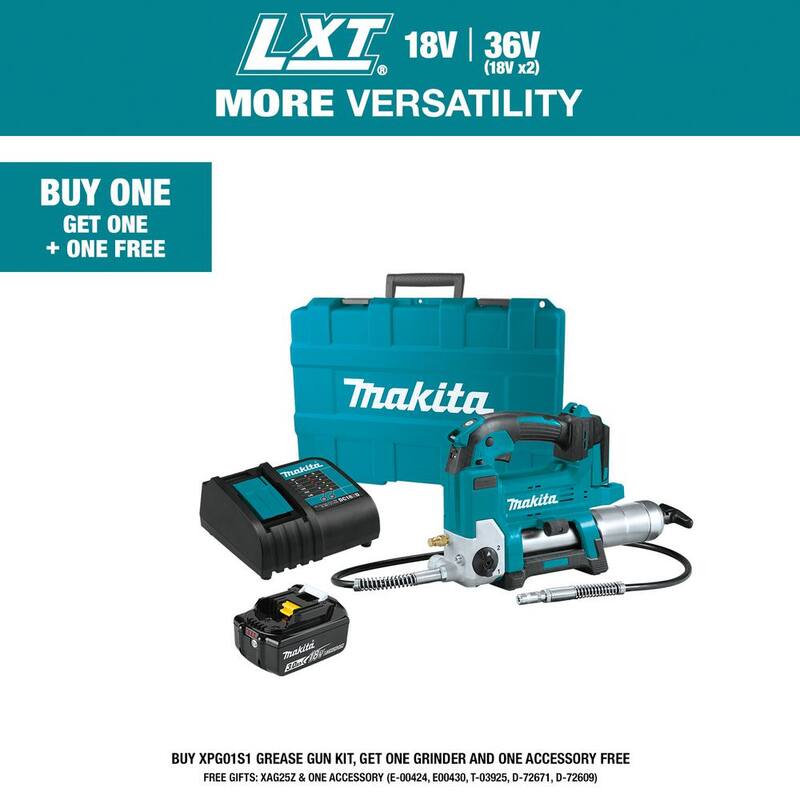 Makita 18V LXT Lithium-Ion Cordless Grease Gun Kit, 3.0Ah - XPG01S1