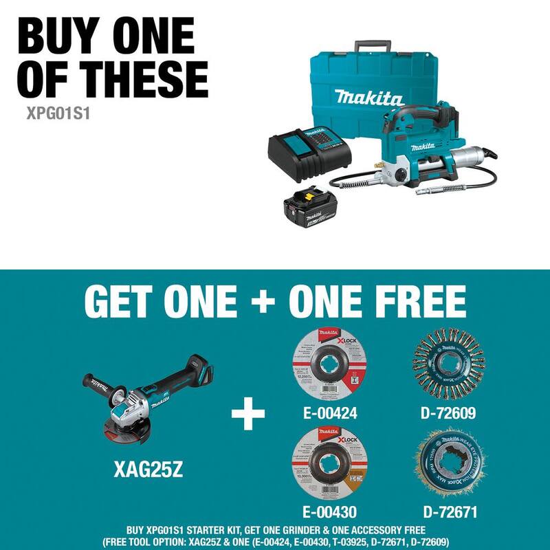 Makita 18V LXT Lithium-Ion Cordless Grease Gun Kit, 3.0Ah - XPG01S1