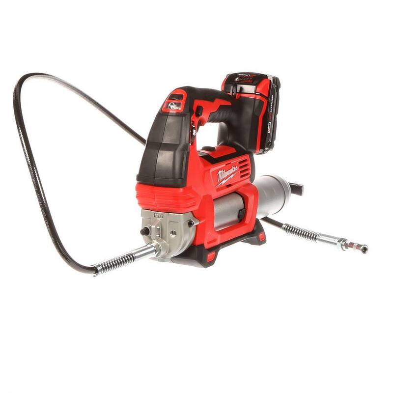 Milwaukee M18 18V Lithium-Ion Cordless 2-Speed Grease Gun 2 Battery Kit with M18 2.0 Ah Compact Battery - 2646-22CT-48-11-1820