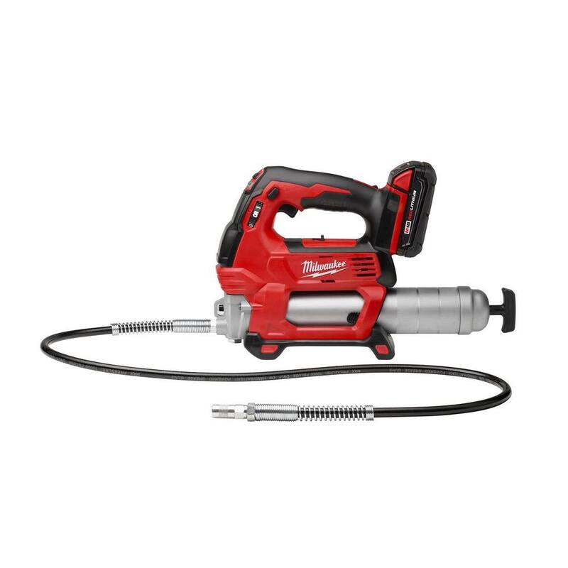 Milwaukee M18 18V Lithium-Ion Cordless 2-Speed Grease Gun 2 Battery Kit with M18 2.0 Ah Compact Battery - 2646-22CT-48-11-1820