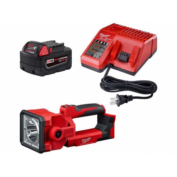Milwaukee Tool Battery Kit and Search Light, 18 V, Includes Battery (5.0 Ah) - 48-59-1850, 2354-20