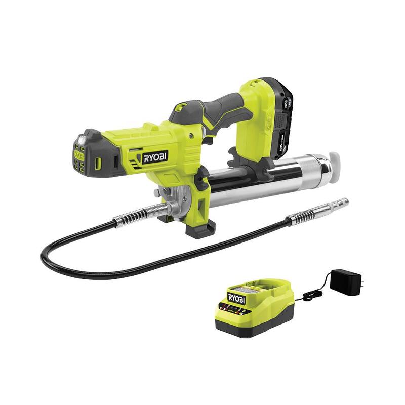 RYOBI ONE+ Grease Gun Kit w/2.0Ah Battery and Charger - P3410K1N