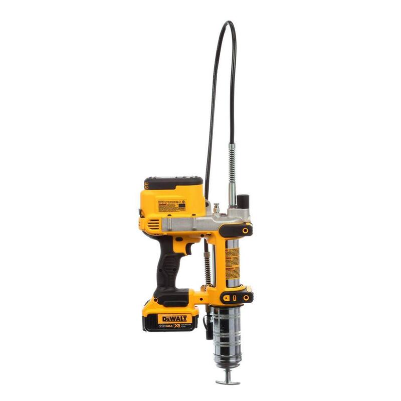DEWALT 20V MAX Cordless 10,000 PSI Variable Speed Grease Gun and LED Jobsite Spotlight with (1) 20V 4.0Ah Battery, and Charger - DCGG571M1WCL043