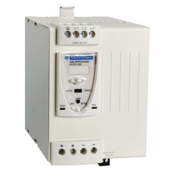 Schneider Electric DC Power Supply, 380/500V AC, 24V DC, 480W, 20A, DIN Rail - ABL8WPS24200