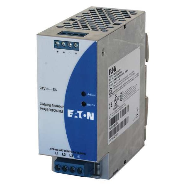 Eaton AC to DC Power Supply, 320/600V AC, 24V DC, 960W, 5A, DIN Rail - PSG120F24RM