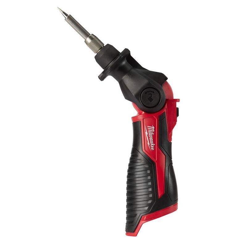 Milwaukee M12 12-Volt Lithium-Ion Cordless Grease Gun Kit with One 3.0 Ah Battery, Charger and Tool Bag with M12 Soldering Iron - 2446-21XC-2488-20