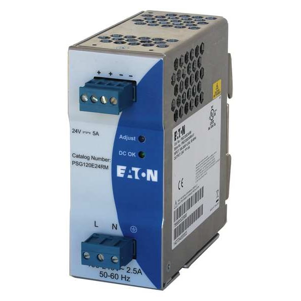Eaton AC to DC Power Supply, 100/240V AC, 24V DC, 120W, 5A, DIN Rail - PSG120E24RM