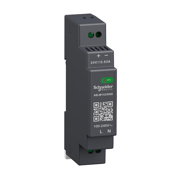 Modicon Power Supply, 90/264V AC, 24V DC, 15W, 0.625A, DIN Rail/Panel - ABLM1A24006