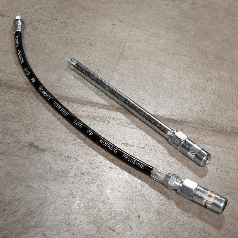 Workforce Heavy-Duty Pistol Grip Grease Gun with 12 in. Flex Extension - L1325