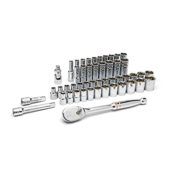 Gearwrench 49 Piece 1/2" Drive 6 Point Standard & Deep SAE/Metric Mechanics Tool Set - 80700D