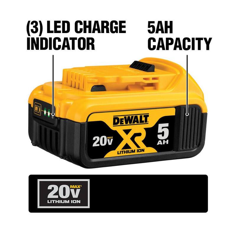 DEWALT 20-Volt Max Cordless Grease Gun (Tool-Only) with Battery Pack, Charger &  Kit Bag - DCB205CKWDCGG571B