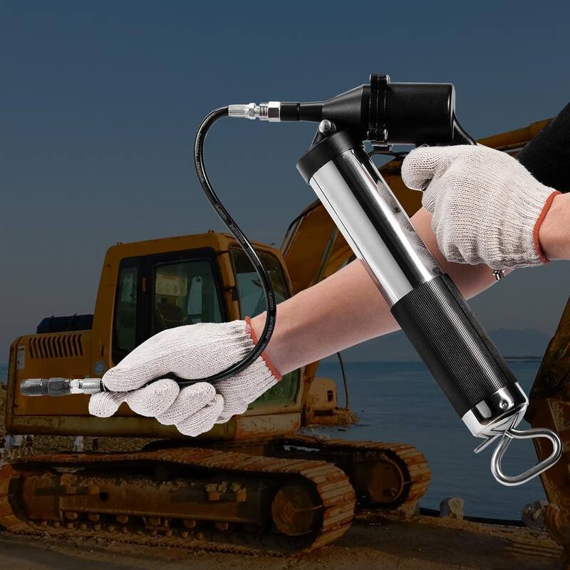 VEVOR Air Operated Grease Gun, 6000PSI, 14 oz./400 CC Capacity Heavy Duty Pneumatic Grease Gun, with 18.5 in. Flexible Hose - QD18IN6000PSIEXBEV0-819