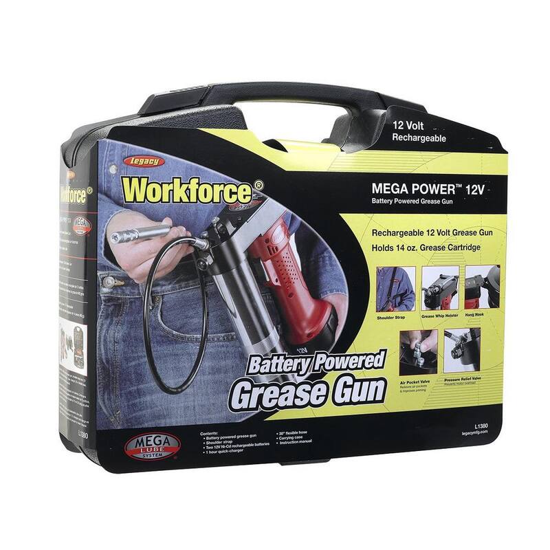 Workforce 12-Volt Cordless Grease Gun Kit with 2-Rechargable Battery - L1380