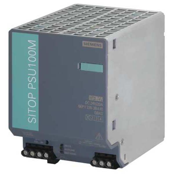 Siemens DC Power Supply, 85/275V AC; 88/350V DC, 24V DC, 480W, 20A, DIN Rail - 6EP1336-3BA10