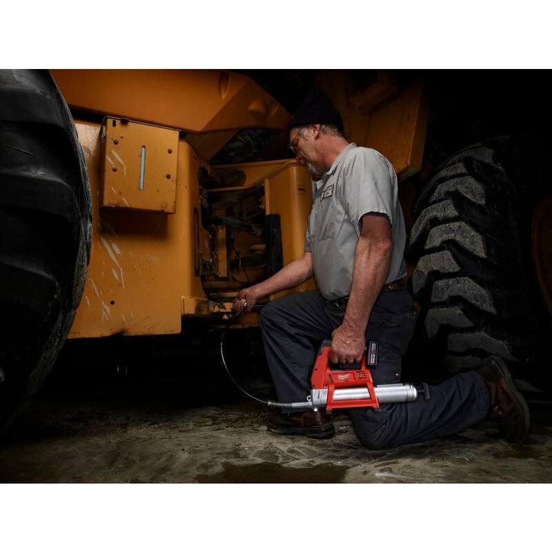 Milwaukee 12 12-Volt Lithium-Ion Cordless Grease Gun Kit With Two Free M12 1.5 Ah Batteries - 2446-21XC-48-11-2411