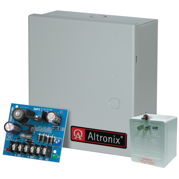 Altronix 2.5A Power Supply, Converts a low AC Input to 6VDC or 12VDC - SMP3ET