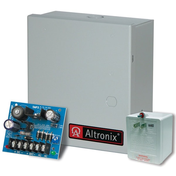 Altronix 2.5A Power Supply, Converts a low AC Input to 6VDC or 12VDC - SMP3ET