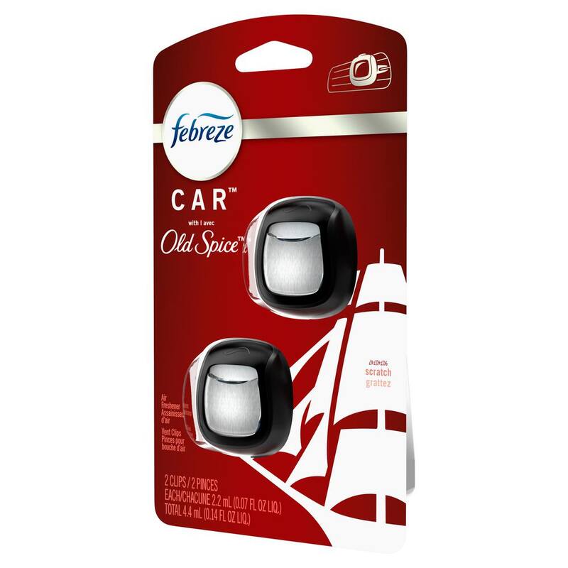 Febreze 0.07 oz. Old Spice Scent Car Vent Clip Air Freshener (2-Pack) - 003077201054