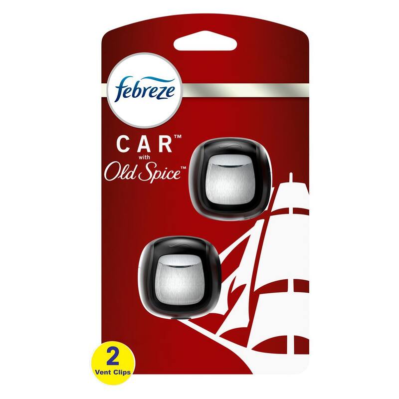 Febreze 0.07 oz. Old Spice Scent Car Vent Clip Air Freshener (2-Pack) - 003077201054