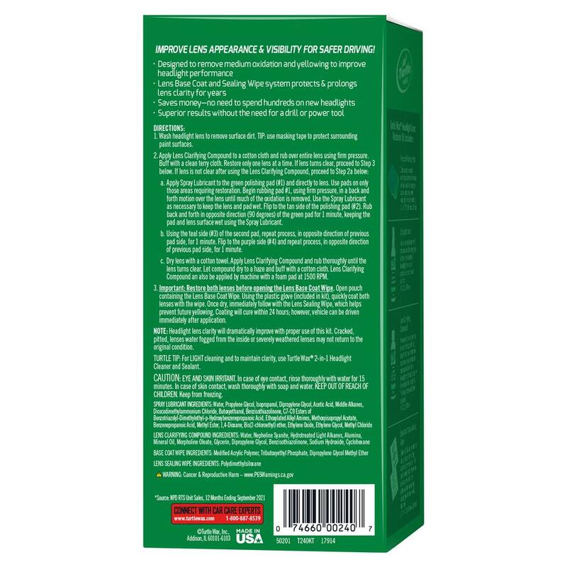 TURTLE WAX 12 oz. Headlight Restorer Kit - T240KT
