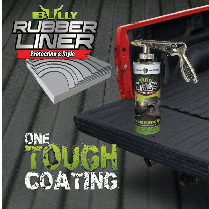 Bullyliner Environmentally Friendly Water Based Rubber Truck Bed Liner in Black (4-Box) - BU91004