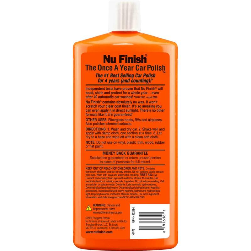 NU FINISH The Once A Year Car Polish, 16 oz. bottle - NF-76