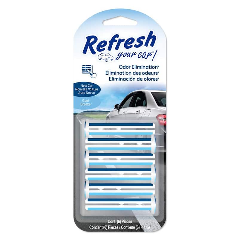 Refresh Your Car Vent Air Freshener (New Car /Cool Breeze Scent, 6 Pack) - 09413T