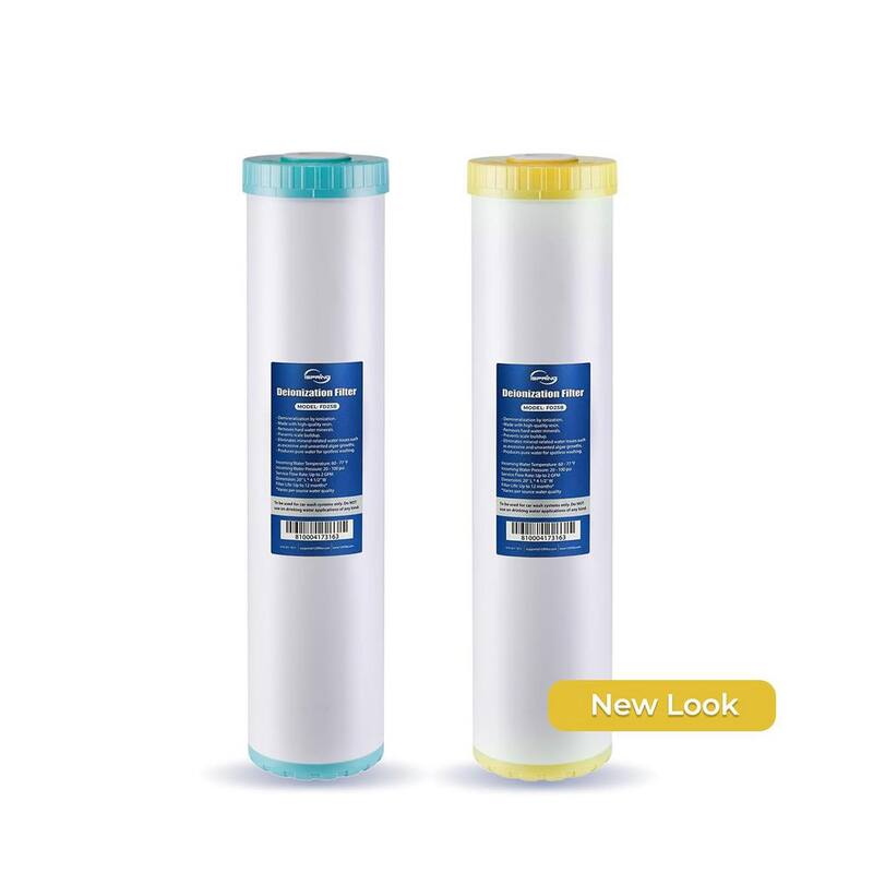 ISPRING Deionized Water Filter for Spotless Car Wash System, Fits WGB22BD Deionized Water System for Car Wash, 4.5 in. x 20 in. - FD25B