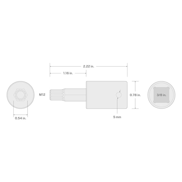 Tekton 3/8 Inch Drive x M12 Triple Square Bit Impact Socket - SIB18212