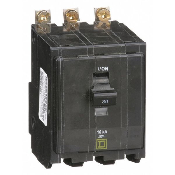 Square D Miniature Circuit Breaker, QOB Series, 30A, 3 Pole, 120/240V AC, 10kA at 120/240V AC - QOB330