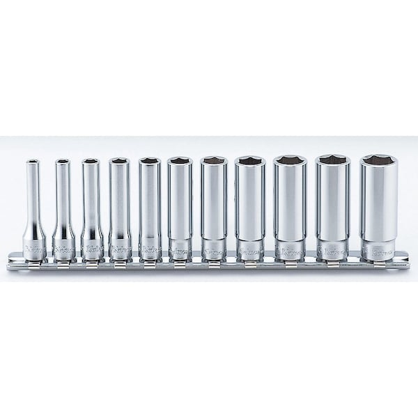 Ko-Ken Socket set 4-14mm 6 Point 200mm 12 pieces 1/4 Sq. Drive - RS2300M/12