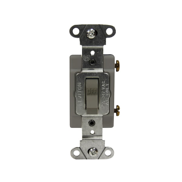 Interruptor basculante Leviton 20A 120 277V 3 vías Tgle Sw plomado blanco - 1244-W