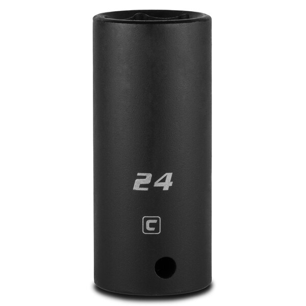 Capri Tools 1/2 in Drive 24 mm 6-Point Metric Deep Impact Socket - 5-5224